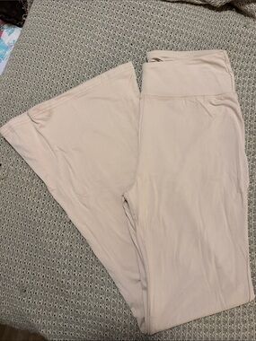 Light Beige Wide-Leg Lounge Pants